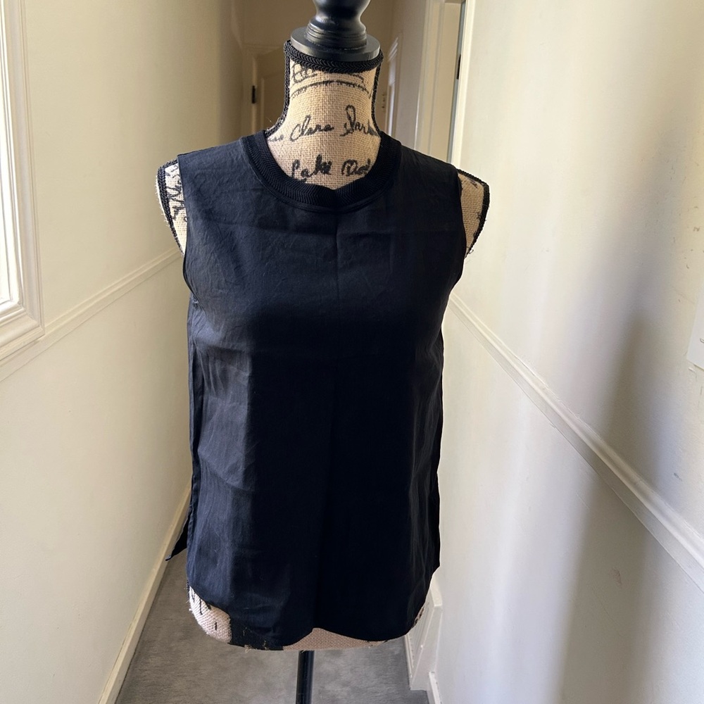 Vince Black Linen Crop Top - S